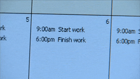 sample of a schedule on a calendar